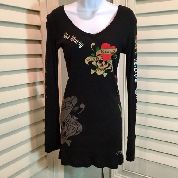 Ed Hardy Tattoo Bodycon Dress 